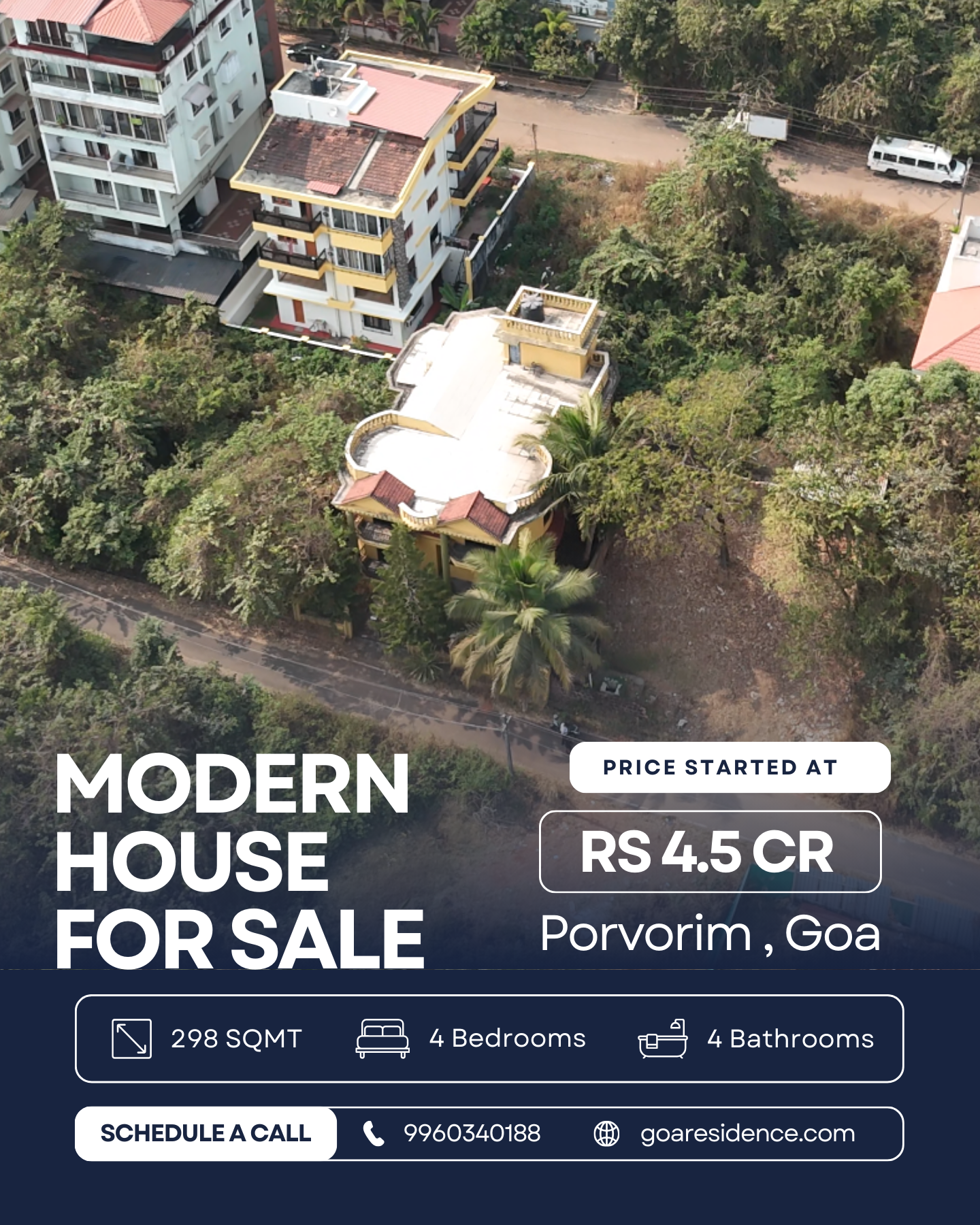 Luxury Residential Modern House for Sale in Porvorim